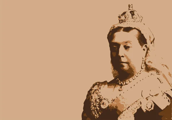 19. yüzyılda İngiltere 'yi yöneten tarihi bir İngiliz ikonu olan Kraliçe Victoria' nın çizilmiş portresi..