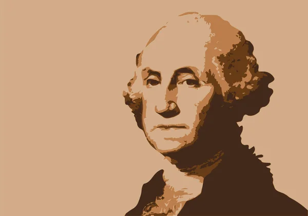 Retrato Desenhado George Washington Famoso Político Americano Primeiro Presidente Dos —  Vetores de Stock