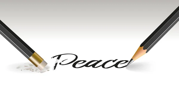 Hadüzenet Koncepciója Egy Ceruzával Ami Leírja Béke Szót Egy Másik — Stock Vector