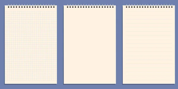 Fondo Blanco Una Hoja Cuaderno Para Escribir Mensaje — Archivo Imágenes Vectoriales