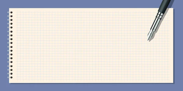 Fondo Blanco Una Hoja Cuaderno Para Escribir Mensaje — Vector de stock