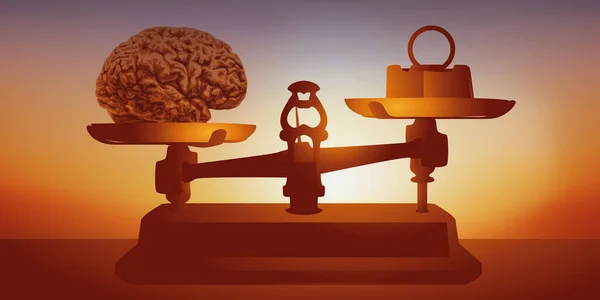 体重よりも重い脳を持つ知能の概念と知的係数の計算 — ストックベクタ