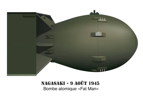 1945 대전중에 나가사키에 핵폭탄을 투하하였다 — 스톡 벡터