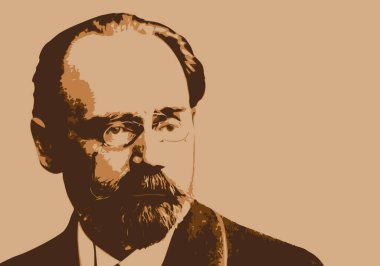 19. yüzyılın ünlü Fransız yazar ve romancısı Emile Zola 'nın portresi..
