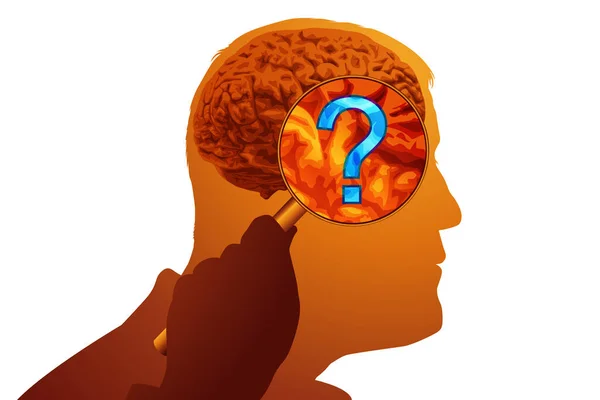 Concept Study Mental Illnesses Man Whose Brain Appears Which Symbolically — Vetor de Stock