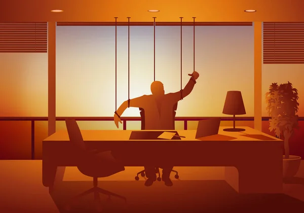 Concept Abuse Power Business Symbol Man Sitting His Desk Who — Stockový vektor