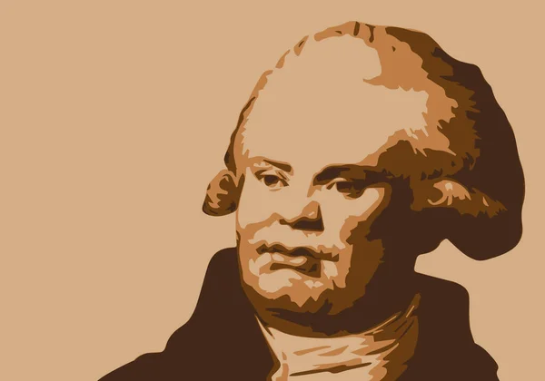 Gezeichnetes Porträt Von Danton Dem Berühmten Politiker Der Französischen Revolution — Stockvektor