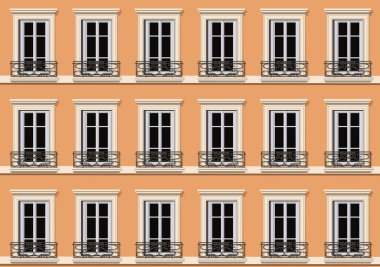 Şehir konsepti, Paris tarzı bir binanın ön cephesi ile, apartmanların pencerelerinin tıpatıp aynısını tekrarlıyor..