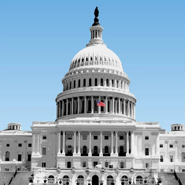 Vector Illustration Representing Monumental Building United States Capitol Washington — Stock vektor