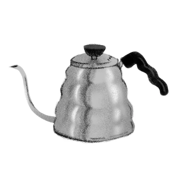 Shiny Geyser Coffee Maker Metal Teapot — Foto Stock