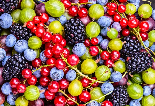 Berries fruits background. Antioxidants, detox concept.