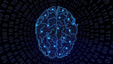 Soyut beyin teknolojisi arka plan Yüksek teknoloji iletişim konsepti yenilik arka plan .vektör dijital ikili küresel teknoloji.