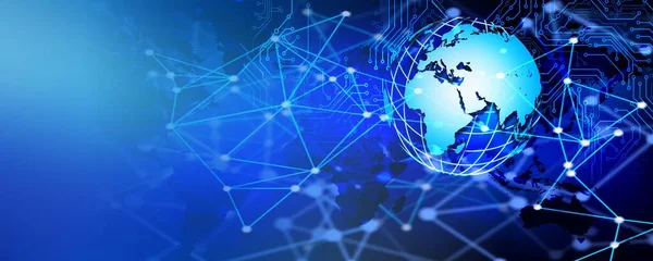 küresel ağ ve bağlantılar kavramı. 3d oluşturma