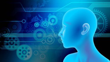 Renk arkaplan olarak insan kafası