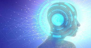 Yapay zeka konsepti. Soyut arkaplan. 3d oluşturma