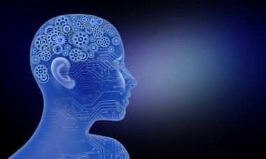 Yapay zeka kavramı. 3D render