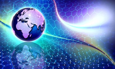 Metnin için dünya ve boşluk içeren soyut arkaplan