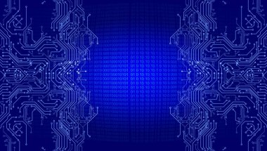 Devre kartı, soyut dijital arkaplan, kopyalama alanı. vektör illüstrasyonu.