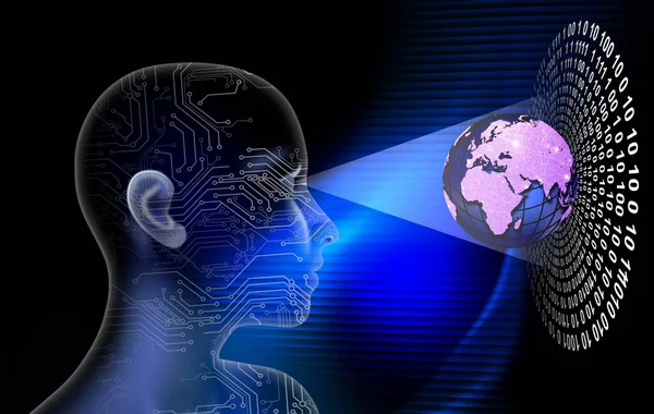 İnsan vücudu ve arka plandaki dişlilerle beyin ve bilim konsepti