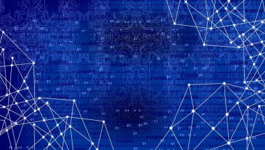 dijital ağ ve veri görselleştirme, teknoloji, internet ve ağ konsepti. 3d oluşturma