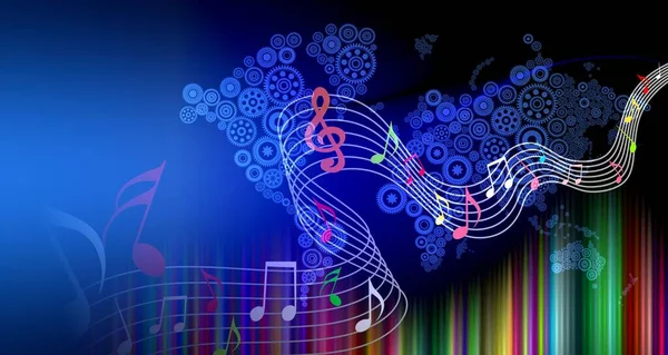abstract music background with glowing neon line and light effects