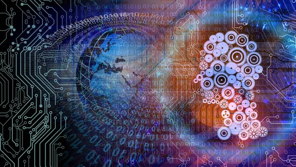 bilgisayar teknolojisi ve beyin konsepti