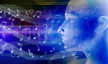 Müzik notaları ile soyut arkaplan