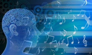 Müzik notaları ile soyut arkaplan