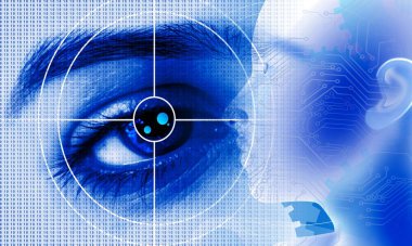 Mavi gözlü gözün dijital illüstrasyonu