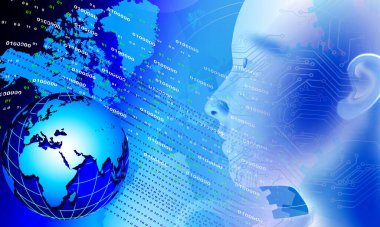 Küre ve ikili kodlu soyut arkaplan