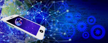 Modern soyut geçmişe sahip teknoloji kavramının dijital bileşimi