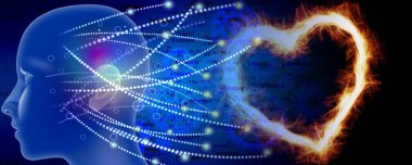 abstract background with human brain and numbers