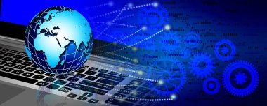 Dişliler ve ikili kodlu soyut arkaplan