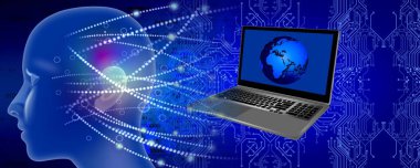 dünya haritası ve küresi olan dizüstü bilgisayar