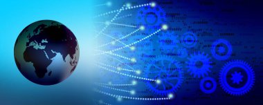 vites ve dişli tekerlekleri olan soyut arkaplan