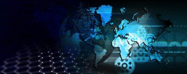 Dünya haritası ve küresi olan soyut arkaplan