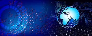 Küre ve noktalarla soyut bir arkaplan. vektör illüstrasyonu