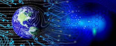 Dünya haritası ve küresi olan soyut arkaplan