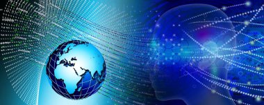 Küre ve ikili kodlu soyut arkaplan