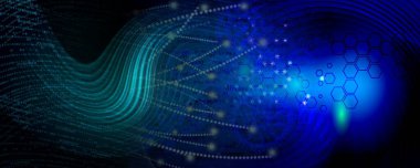 Parlak çizgiler ve noktalarla soyut arkaplan