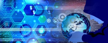 Dünya haritası ve küresi olan soyut arkaplan