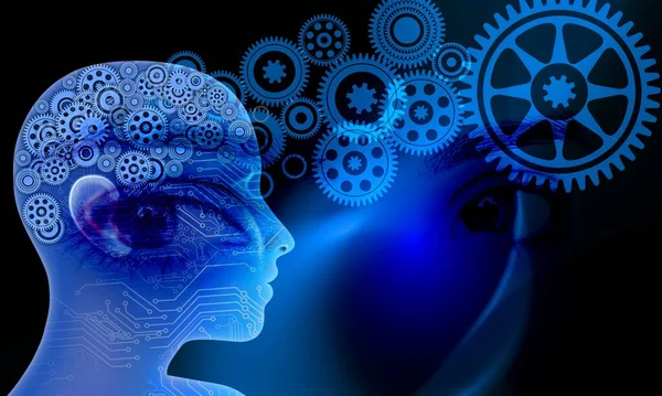 Siyah arka planda vites ve dişli beyin