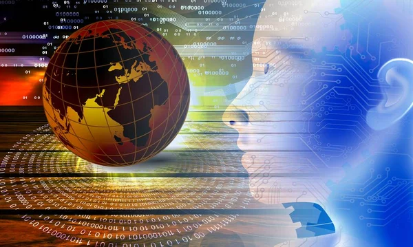 Küre ve ikili kodlu soyut arkaplan