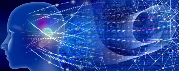 Soyut yapay zeka kavramı. 3d oluşturma