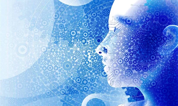 Vitesli insan beyni ve dijital teknoloji konsepti