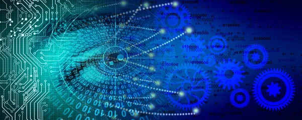 İkili kod ve dijital elementlerle soyut arkaplan