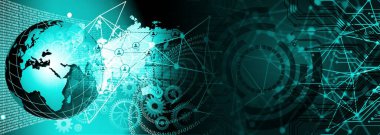 Dünya haritası ve küresi olan soyut arkaplan