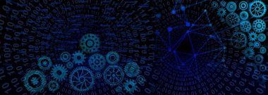 Vites ve dişli tekerlekleri olan soyut bir arka plan. vektör illüstrasyonu