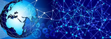 küresel ağ ve internet konsepti. 3d oluşturma