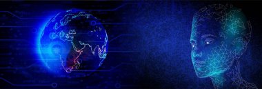 soyut yapay zeka ve teknoloji temalı gövde arka planı